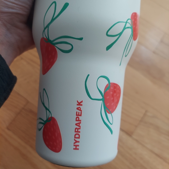 SOLD Hydrapeak Artisan Collection Strawberry Water Bottle - White - Picture 2 of 6